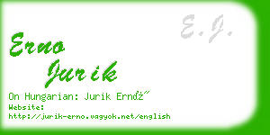 erno jurik business card